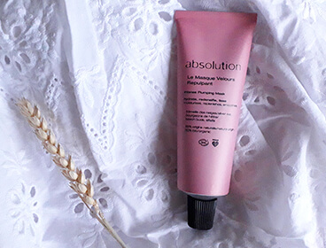 Masque Velours Repulpant Absolution sur un fond blanc.
